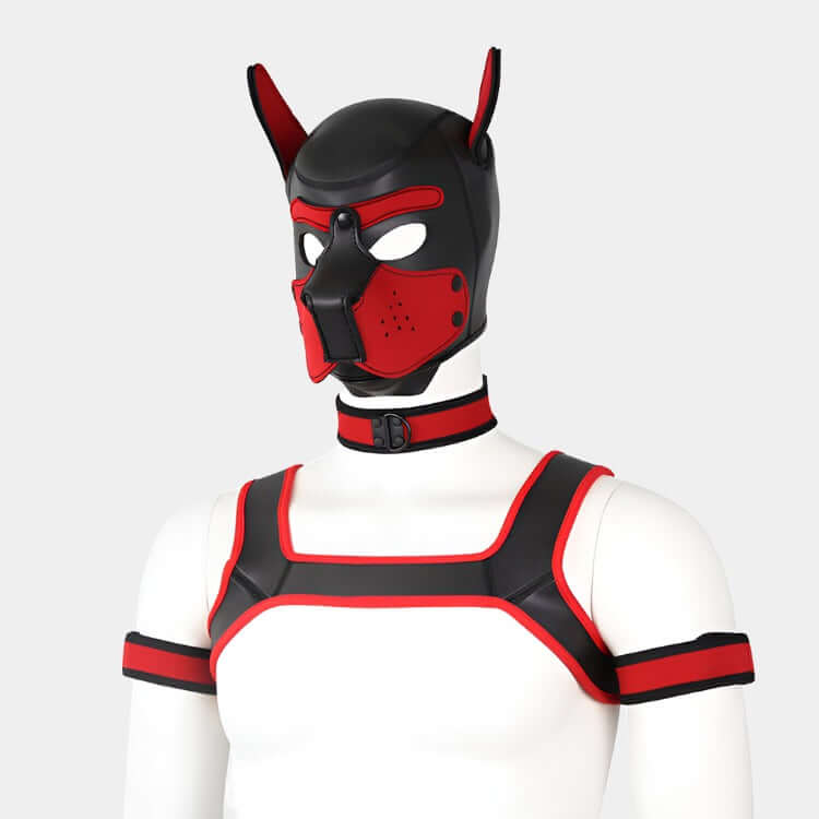 Alpha Pup Hood Set Red & Black at Tickle & Twist