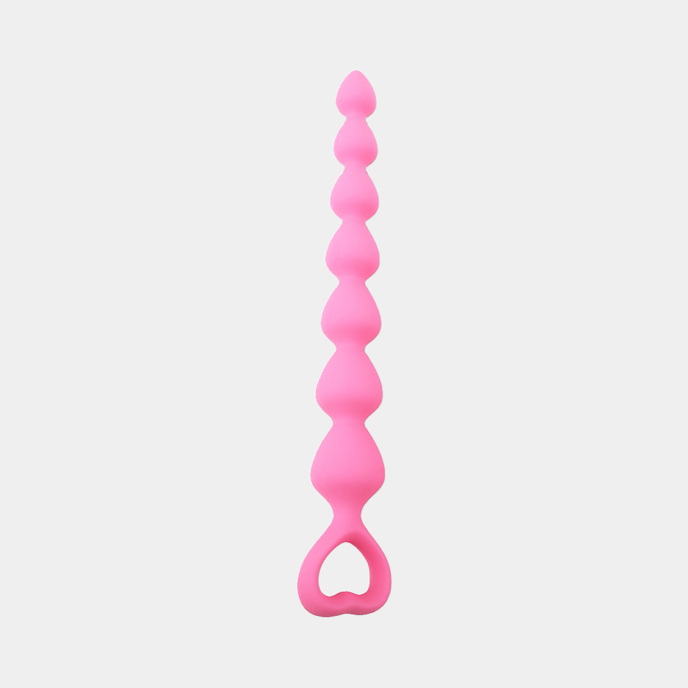 Blissful Anal Beads with Heart Handle - Pink at Tickle & Twist