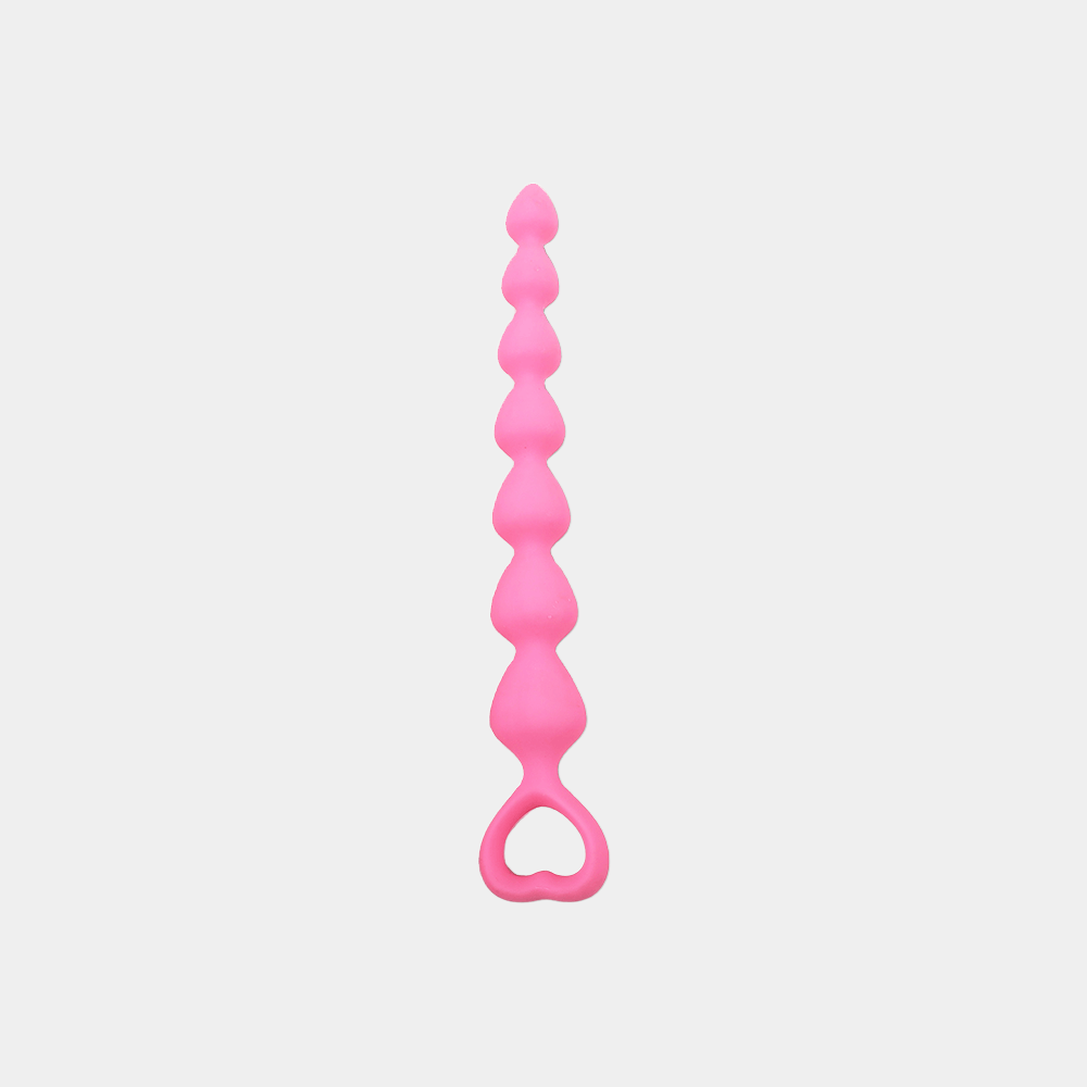 Blissful Anal Beads with Heart Handle - Pink at Tickle & Twist