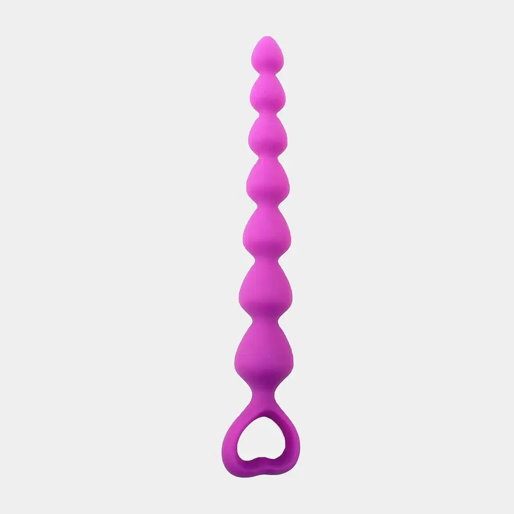 Blissful Anal Beads with Heart Handle - Purple at Tickle & Twist