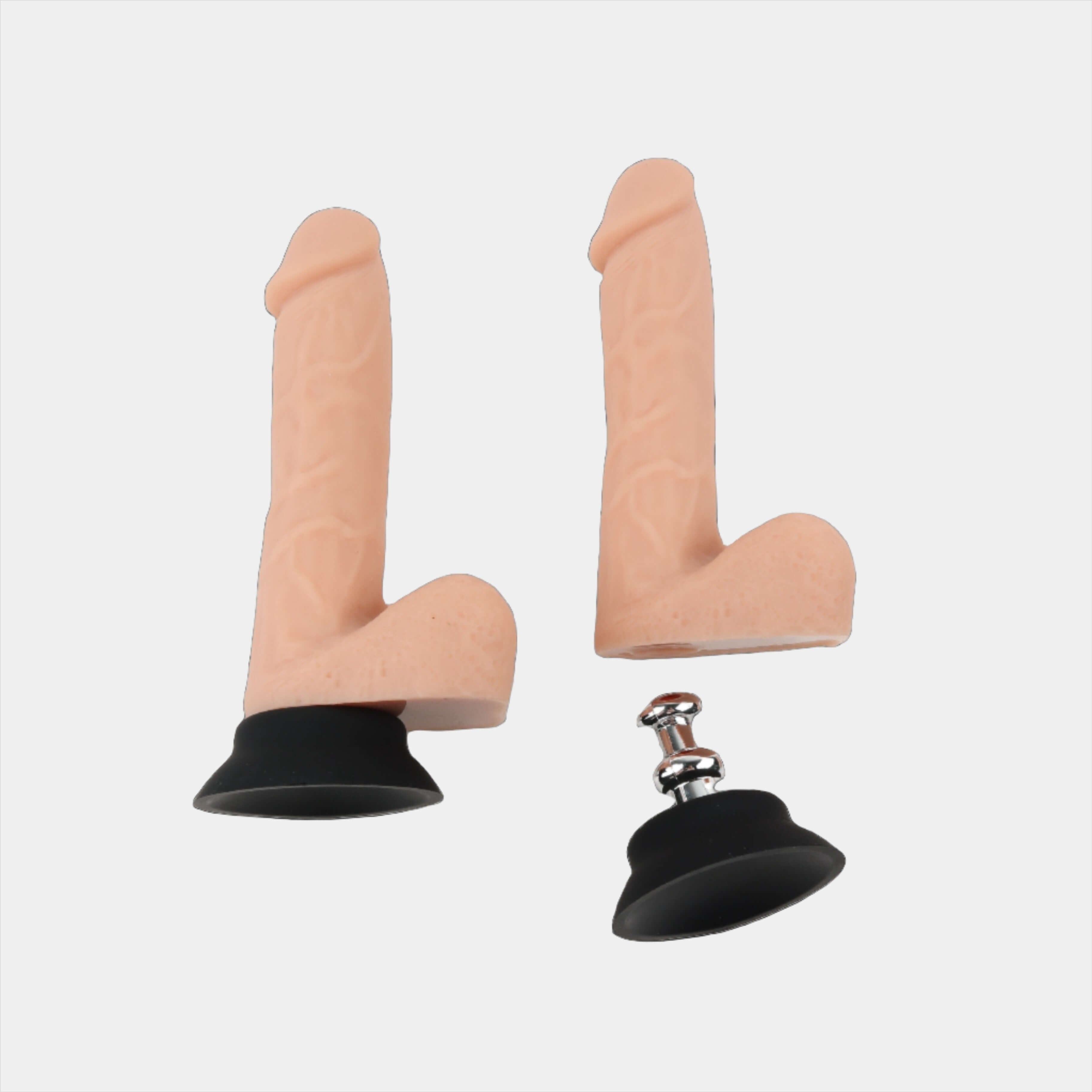 Flesh 7inch Vac U Lock Dildo with Balls at Tickle & Twist