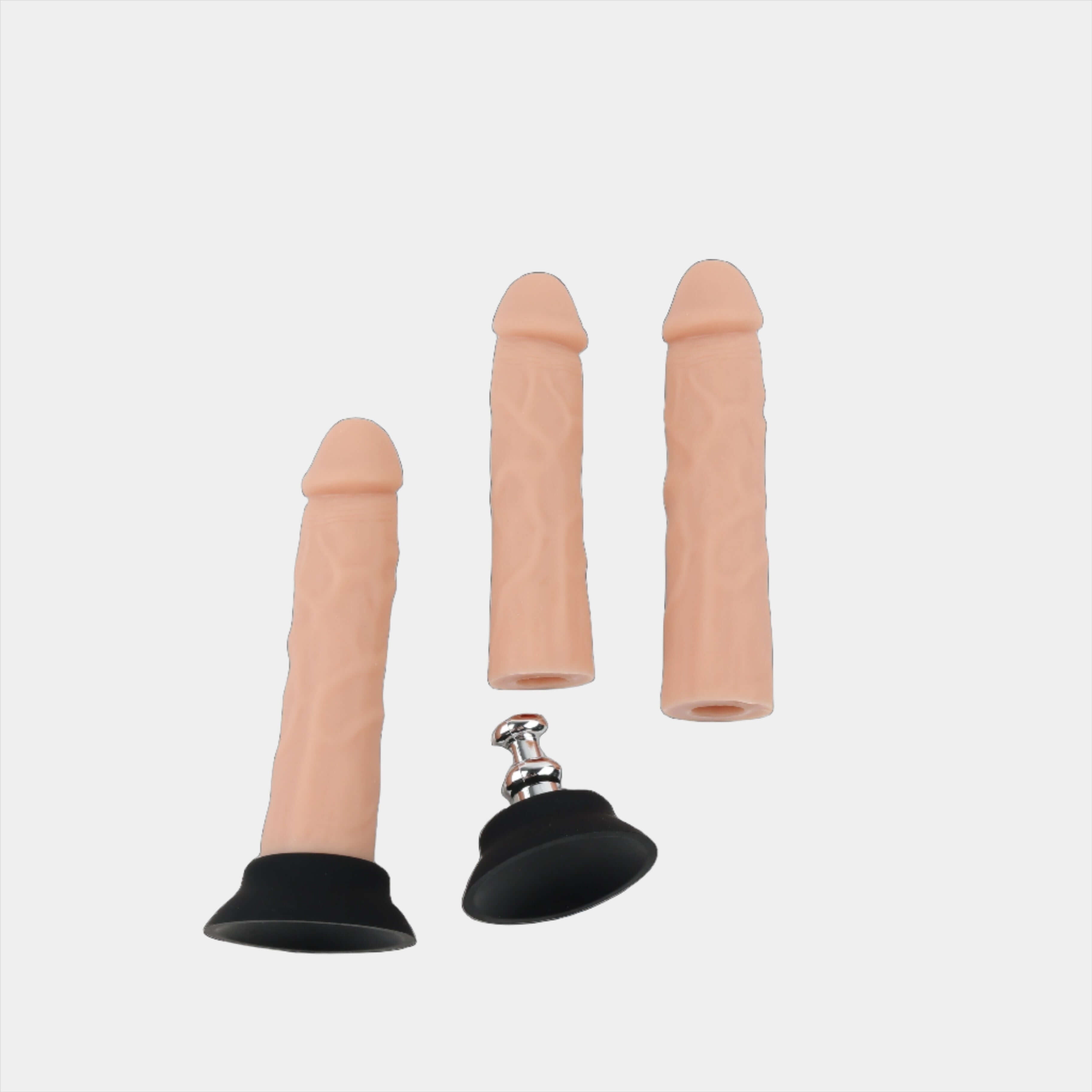 Flesh 7inch Vac U Lock Dildo at Tickle & Twist
