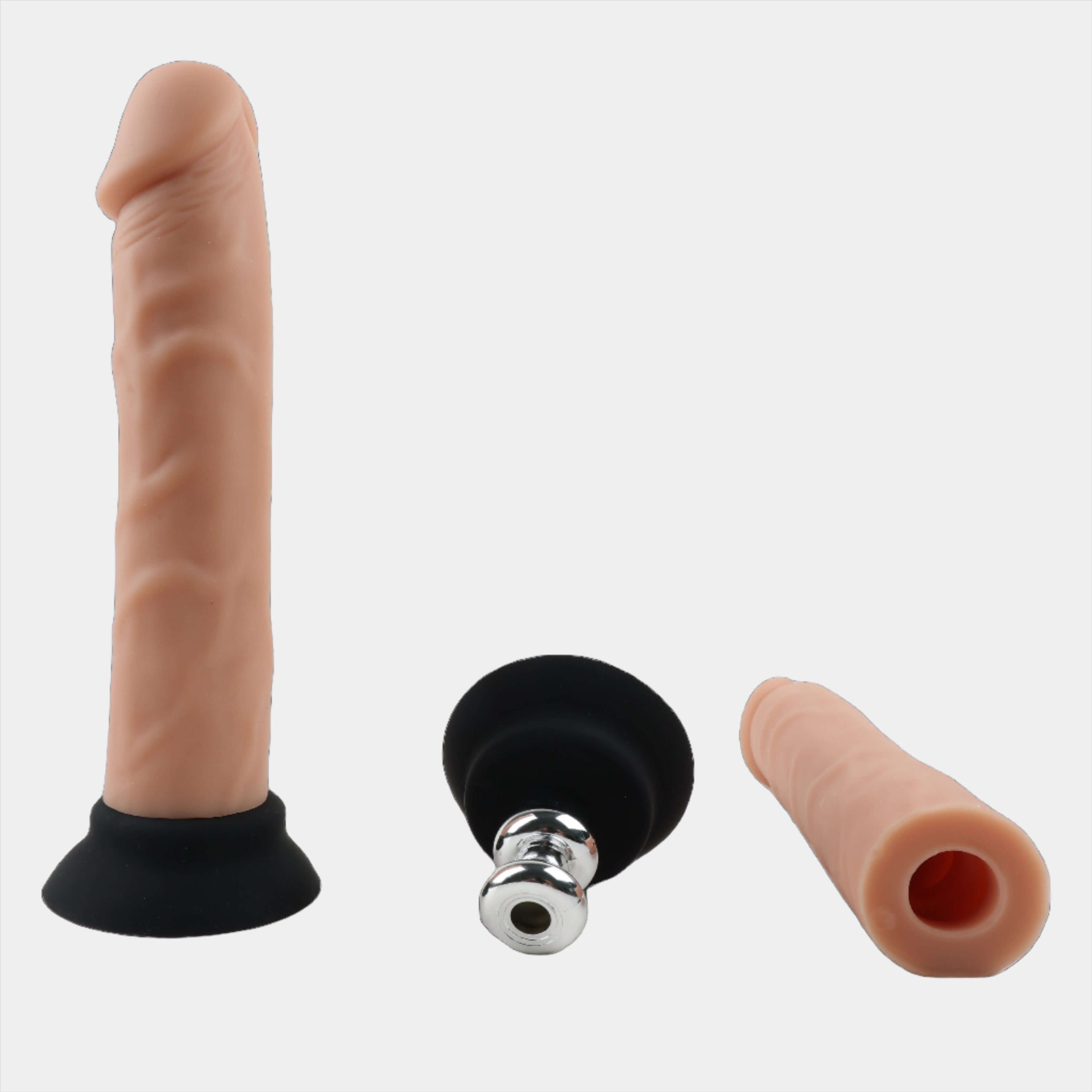 Flesh 8inch Vac U Lock Dildo at Tickle & Twist