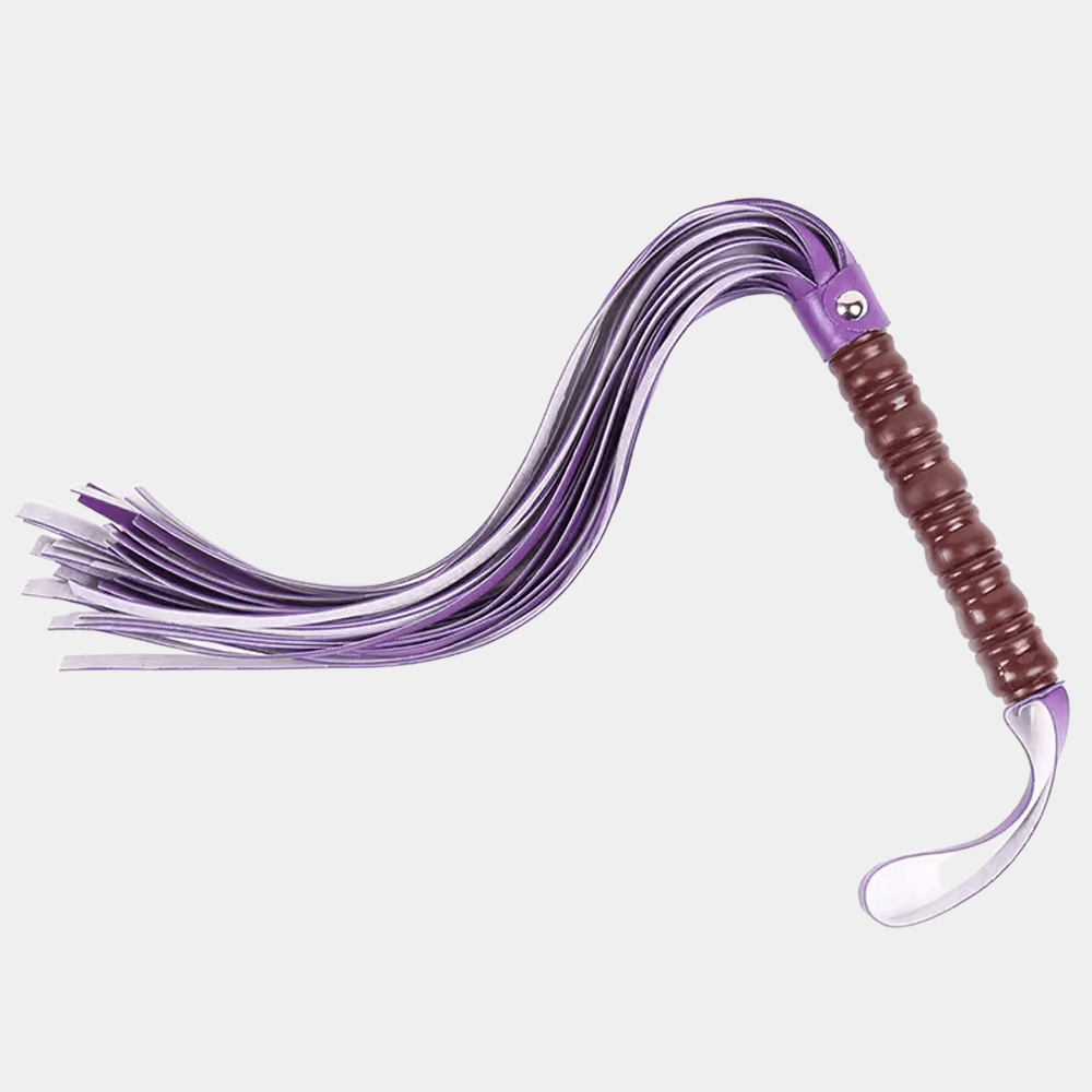 Wooden Handle Flogger - Purple at Tickle & Twist