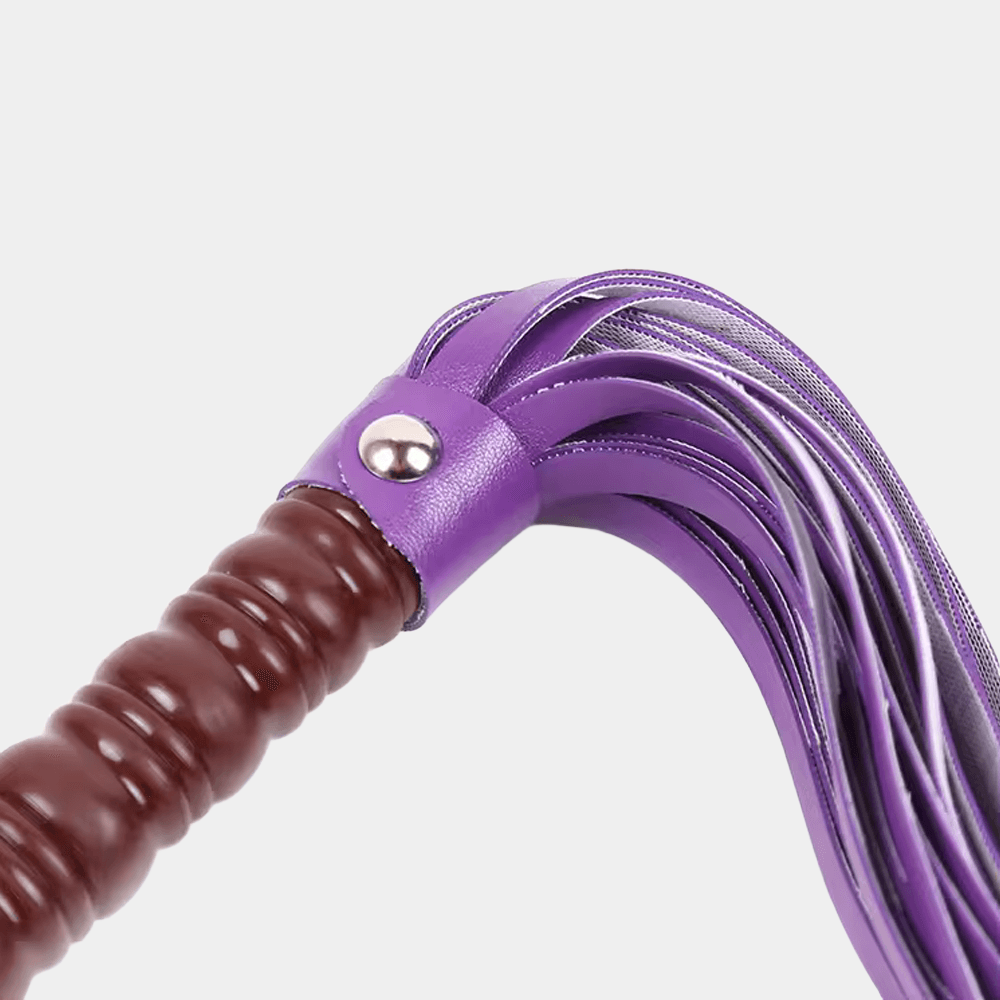 Wooden Handle Flogger - Purple at Tickle & Twist