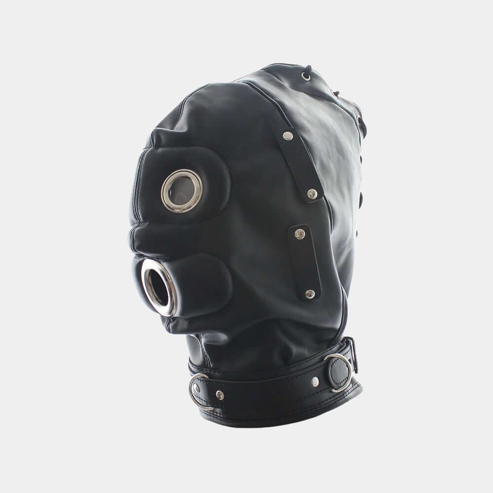 Next Level' Hood - Padded Blindfold & Dildo Gag at Tickle & Twist