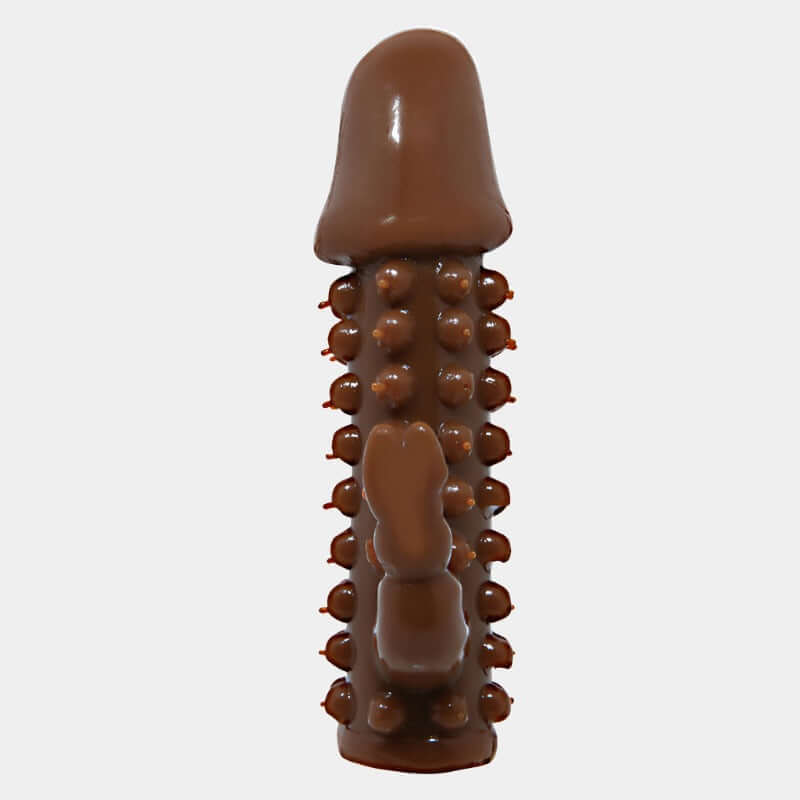 Walnut Penis Sleeve with Bumped Shaft and Rabbit Clit Stim at Tickle & Twist