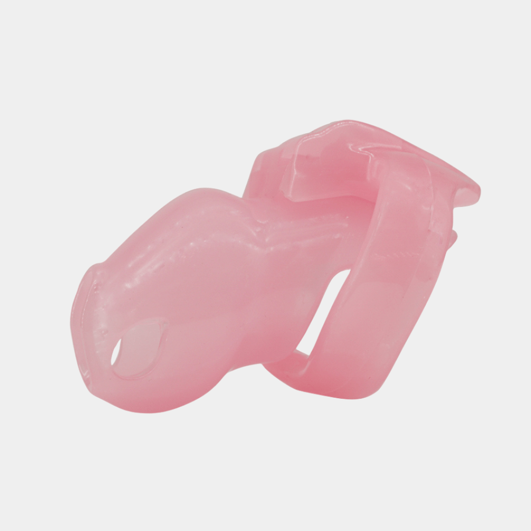 Pink Smooth Resin Small Cock Cage at Tickle & Twist