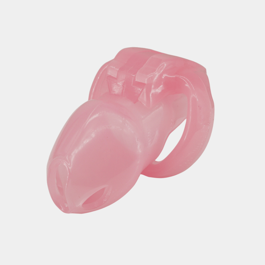 Pink Smooth Resin Small Cock Cage at Tickle & Twist