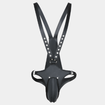 Vegan Leather Bondage Harness Chastity Belt at Tickle & Twist