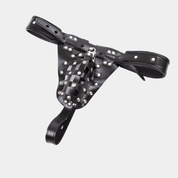 Vegan Leather BDSM Pouch Chastity Belt at Tickle & Twist
