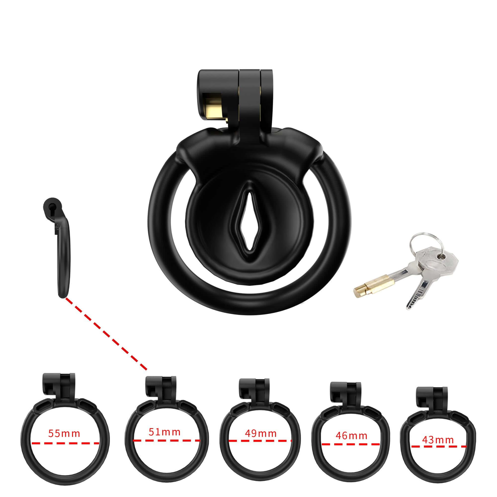 Black Resin Slit Cock Cage at Tickle & Twist