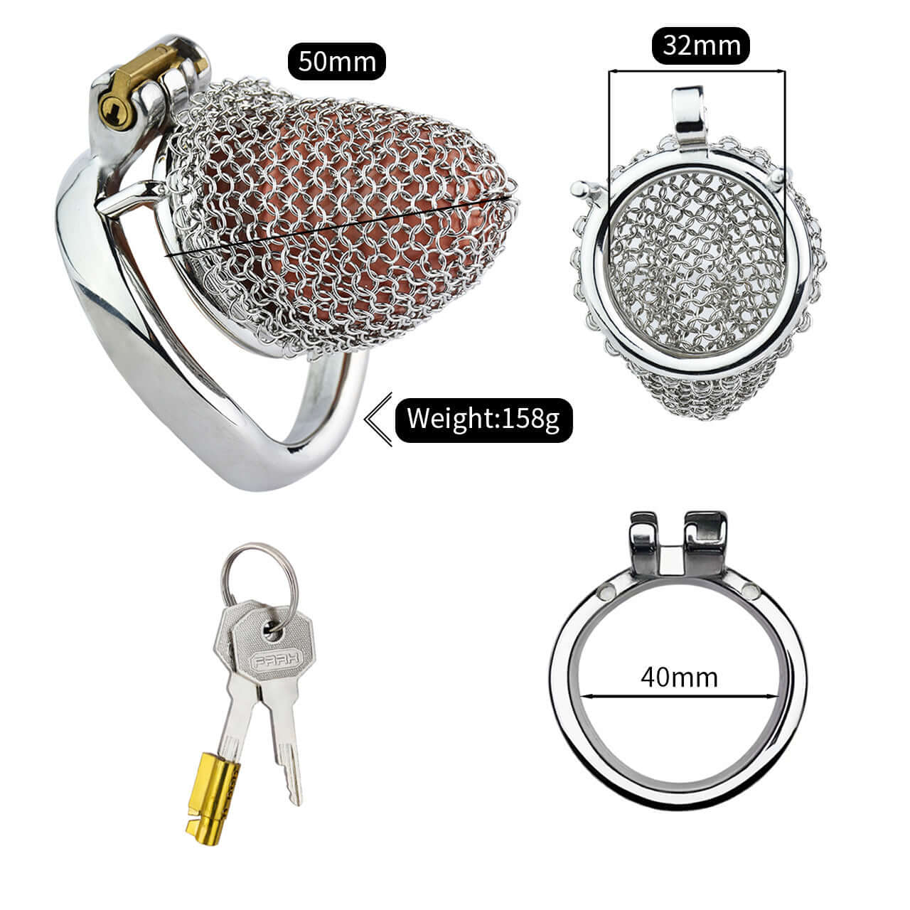 Chain Mail Small Cock Cage at Tickle & Twist