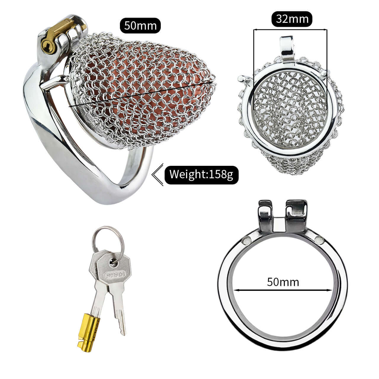 Chain Mail Small Cock Cage at Tickle & Twist