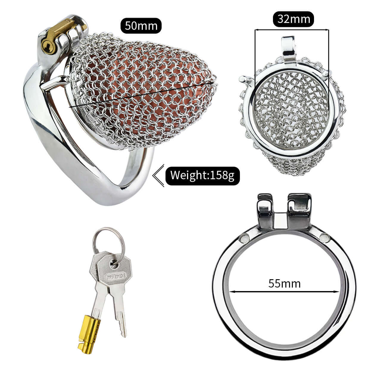 Chain Mail Small Cock Cage at Tickle & Twist