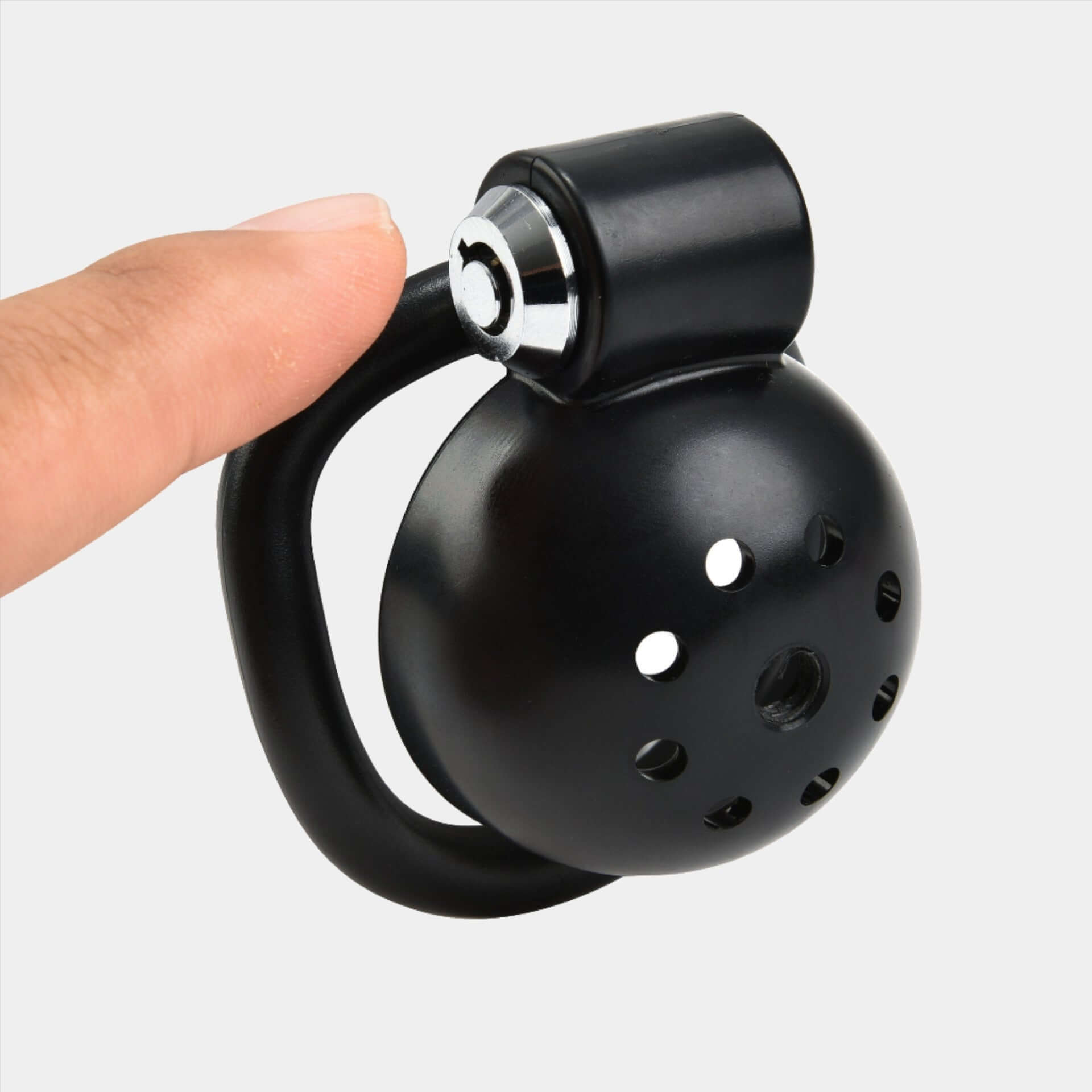 Black Resin Pepper Pot Cock Cage at Tickle & Twist