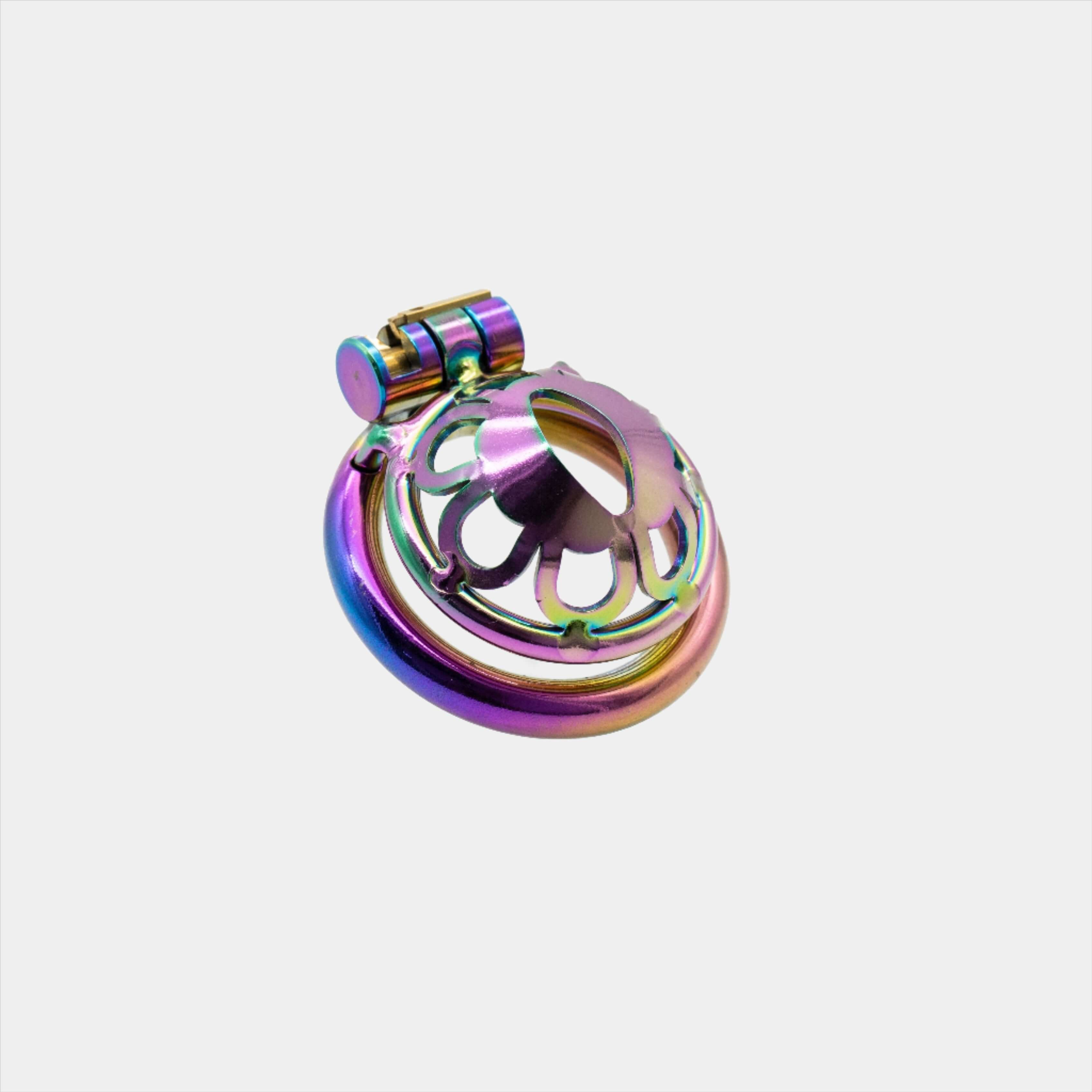 Burnt Steel Slit Cock Cage at Tickle & Twist