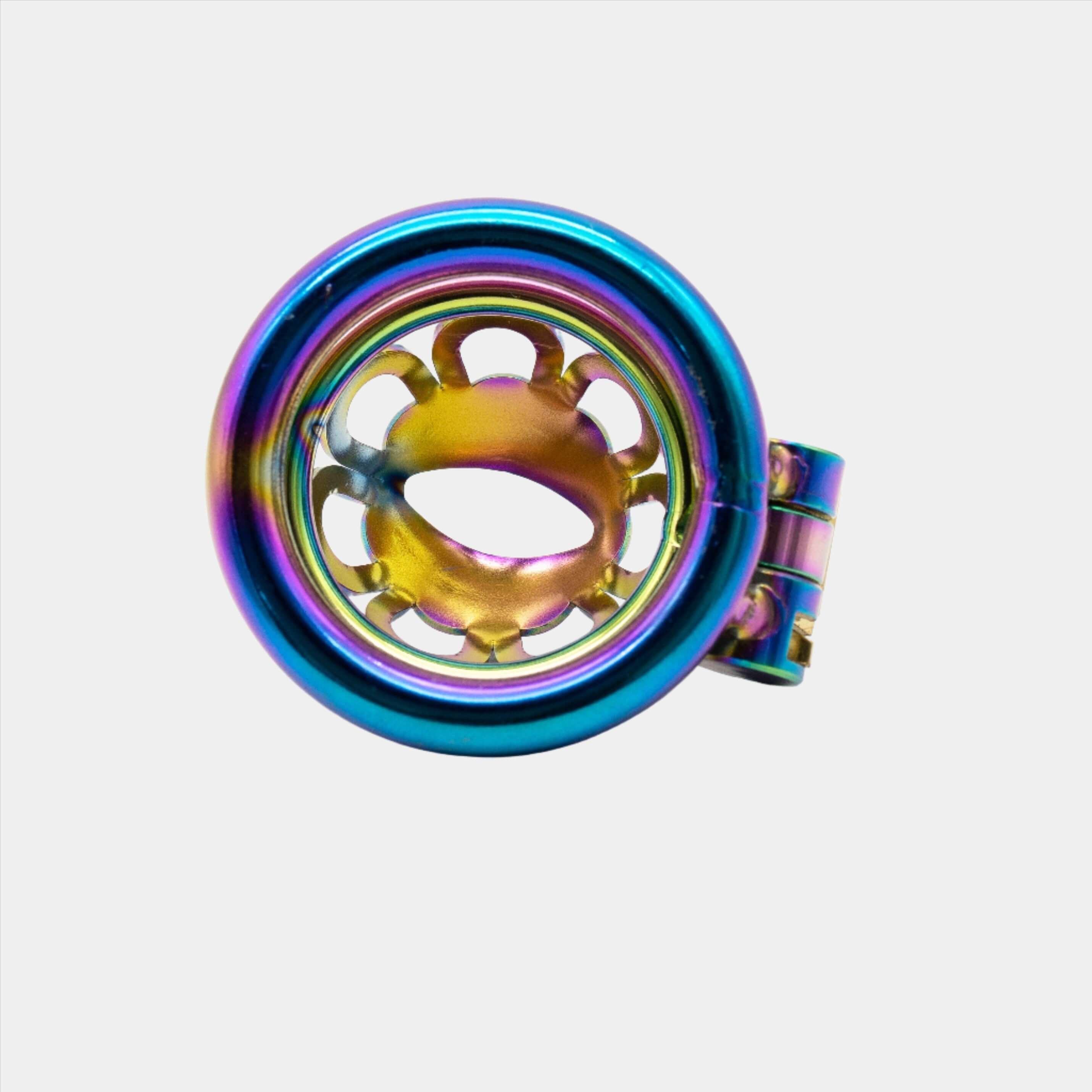 Burnt Steel Slit Cock Cage at Tickle & Twist