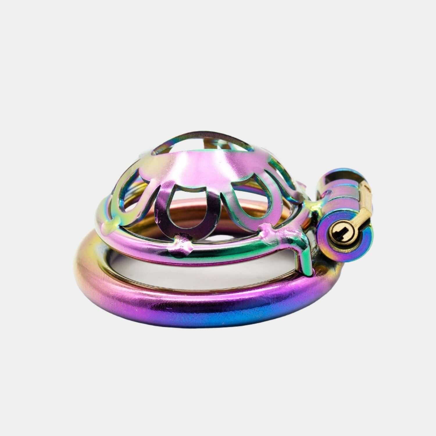 Burnt Steel Slit Cock Cage at Tickle & Twist