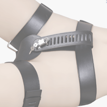 Vegan Leather Female Bondage Chastity Belt at Tickle & Twist