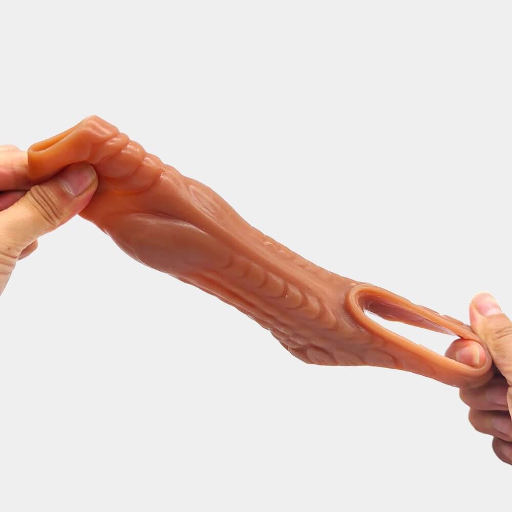 Open Dragon Dildo Penis Sleeve - Onyx at Tickle & Twist