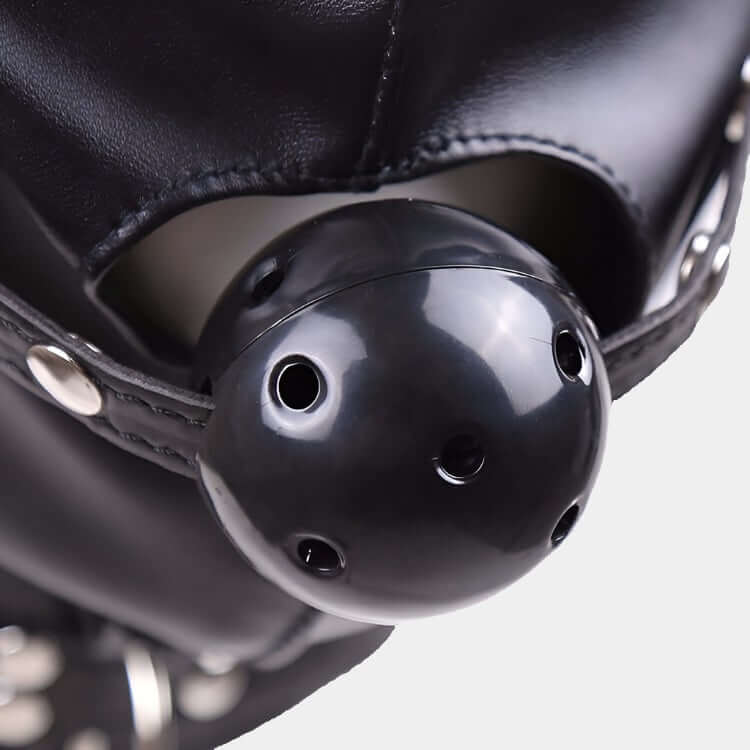 Heavy Duty Bondage Hood - With Ball Gag at Tickle & Twist