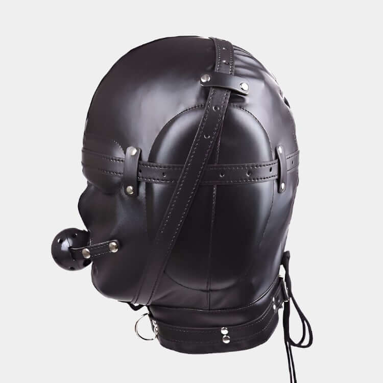 Heavy Duty Bondage Hood - With Ball Gag at Tickle & Twist