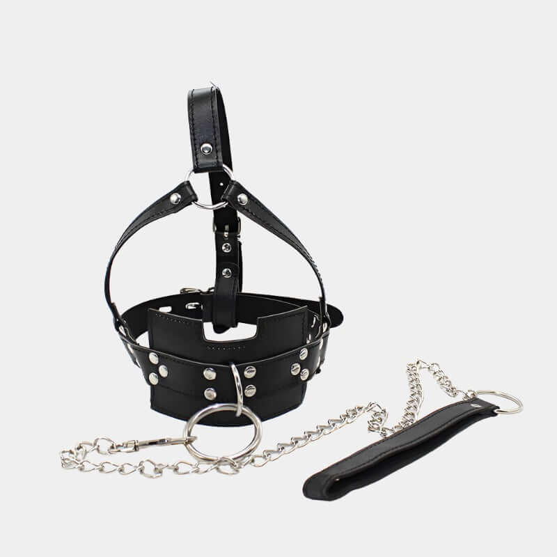 Vegan Leather Slave Bondage Muzzle at Tickle & Twist