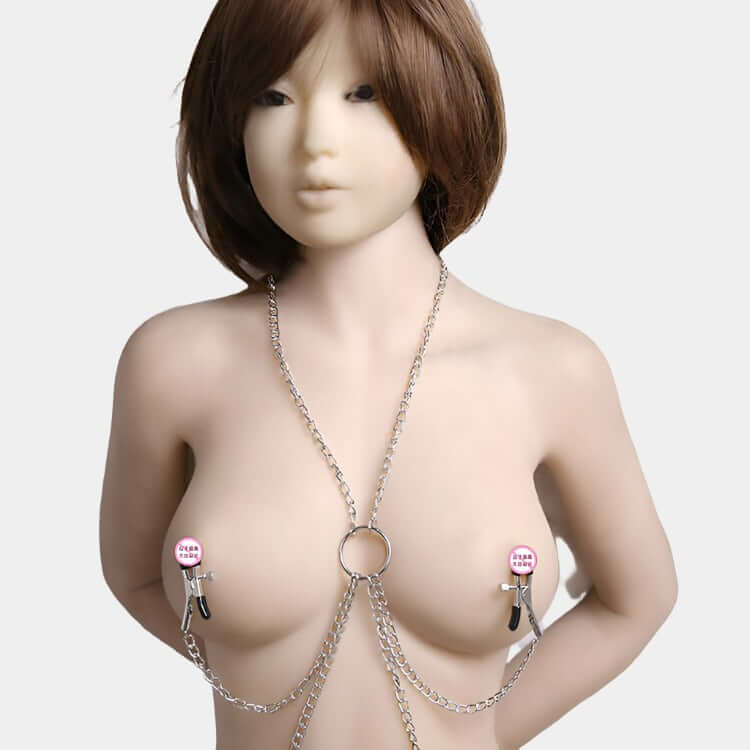 Extreme Punishment Clamps with Clit Clamps and Chain Collar at Tickle & Twist