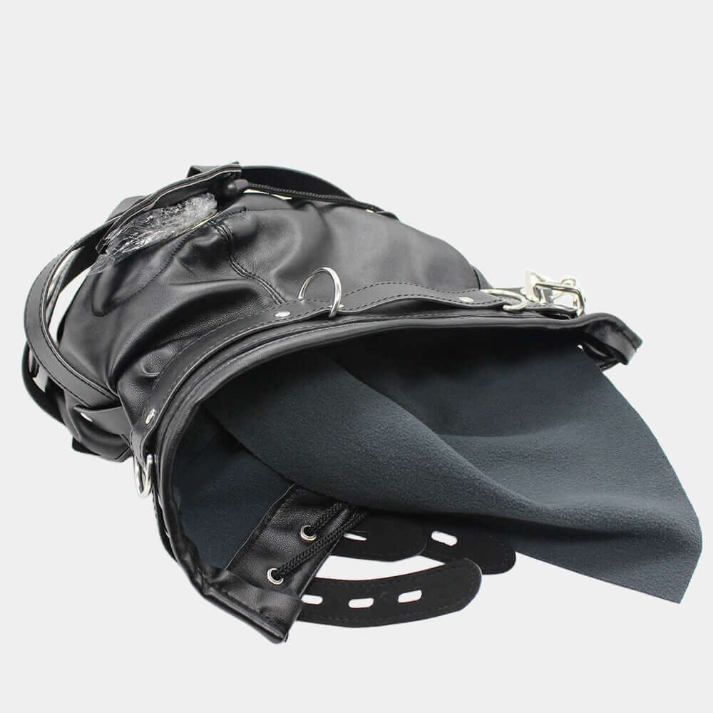 Next Level' Hood - Padded Blindfold & Dildo Gag at Tickle & Twist