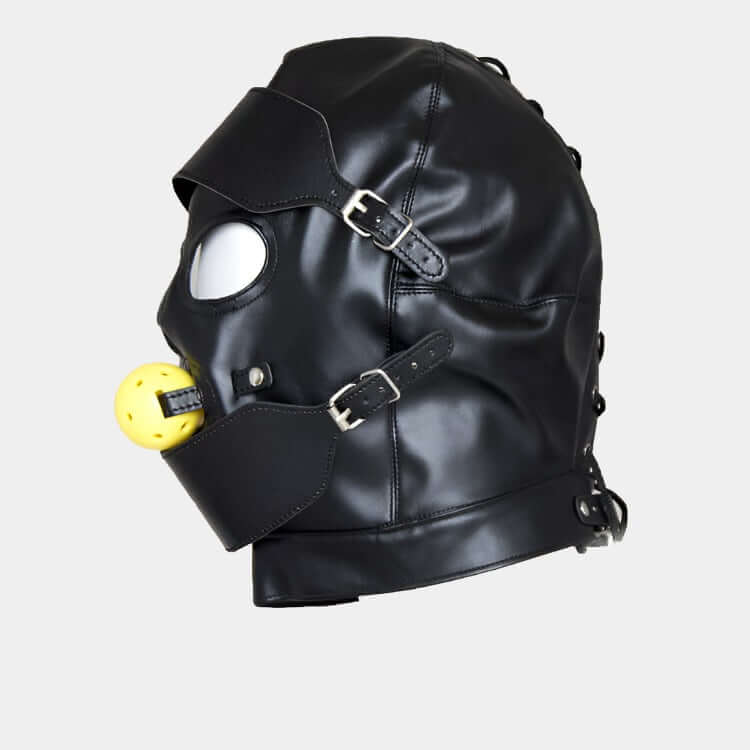Full Face Hood with Blindfold & Gag at Tickle & Twist