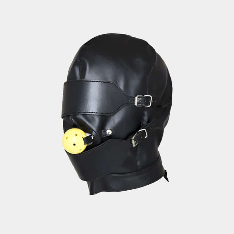 Full Face Hood with Blindfold & Gag at Tickle & Twist