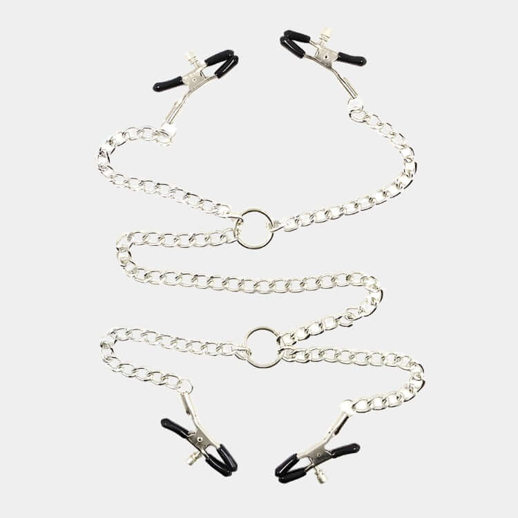 Extreme Punishment Nipple and Clit Clamp Harness at Tickle & Twist