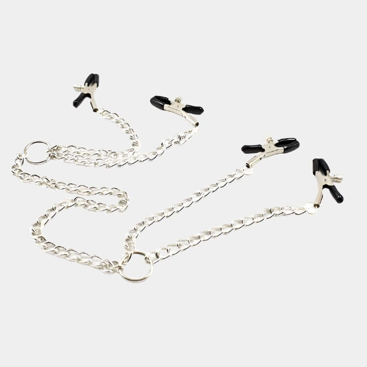 Extreme Punishment Nipple and Clit Clamp Harness at Tickle & Twist