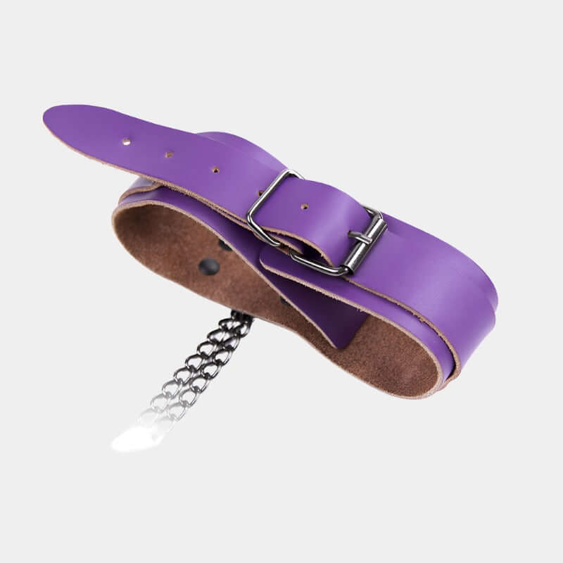 Adjustable Pinch Clamps with Leather Choker at Tickle & Twist