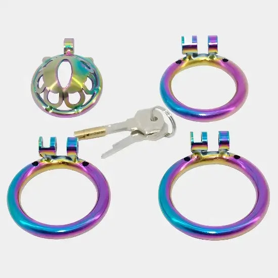 Burnt Steel Slit Cock Cage at Tickle & Twist