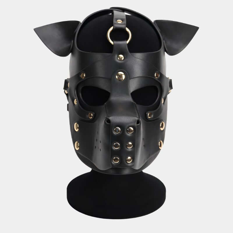 Alpha Pup Hood Black Vegan Leather