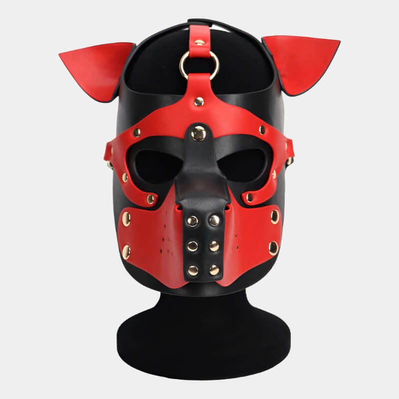 Alpha Pup Hood Red Vegan Leather