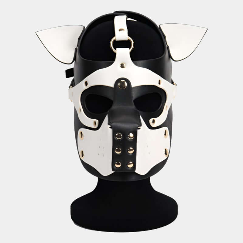 Alpha Pup Hood White Vegan Leather