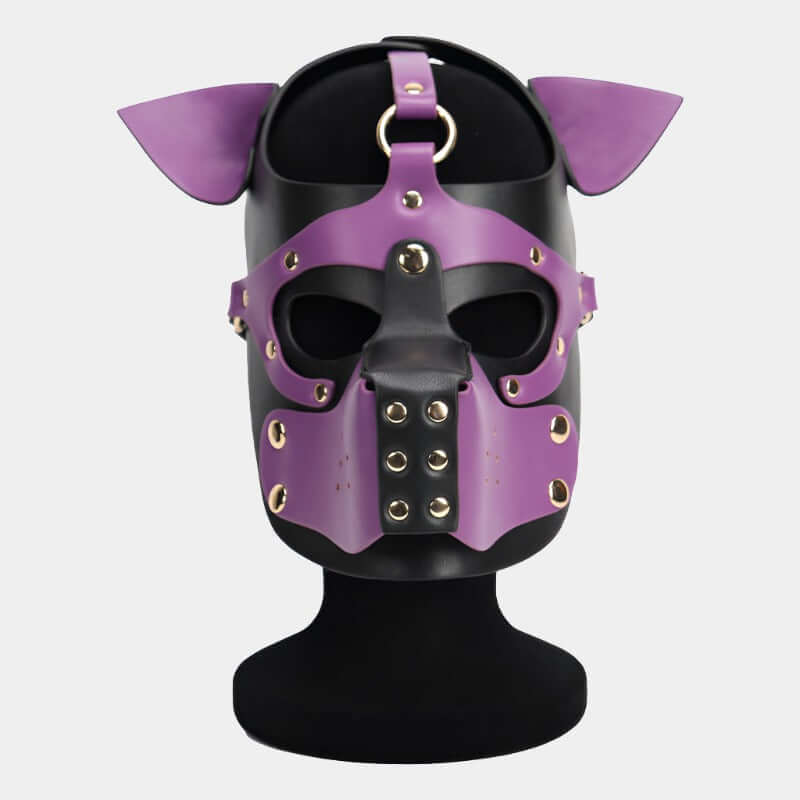 Alpha Pup Hood Aubergine Vegan Leather