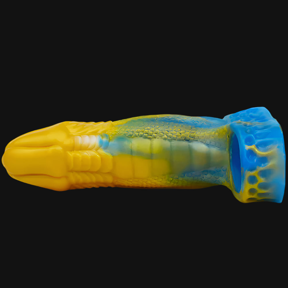 Dragon Dildo Penis Sleeve - Yellow & Blue at Tickle & Twist