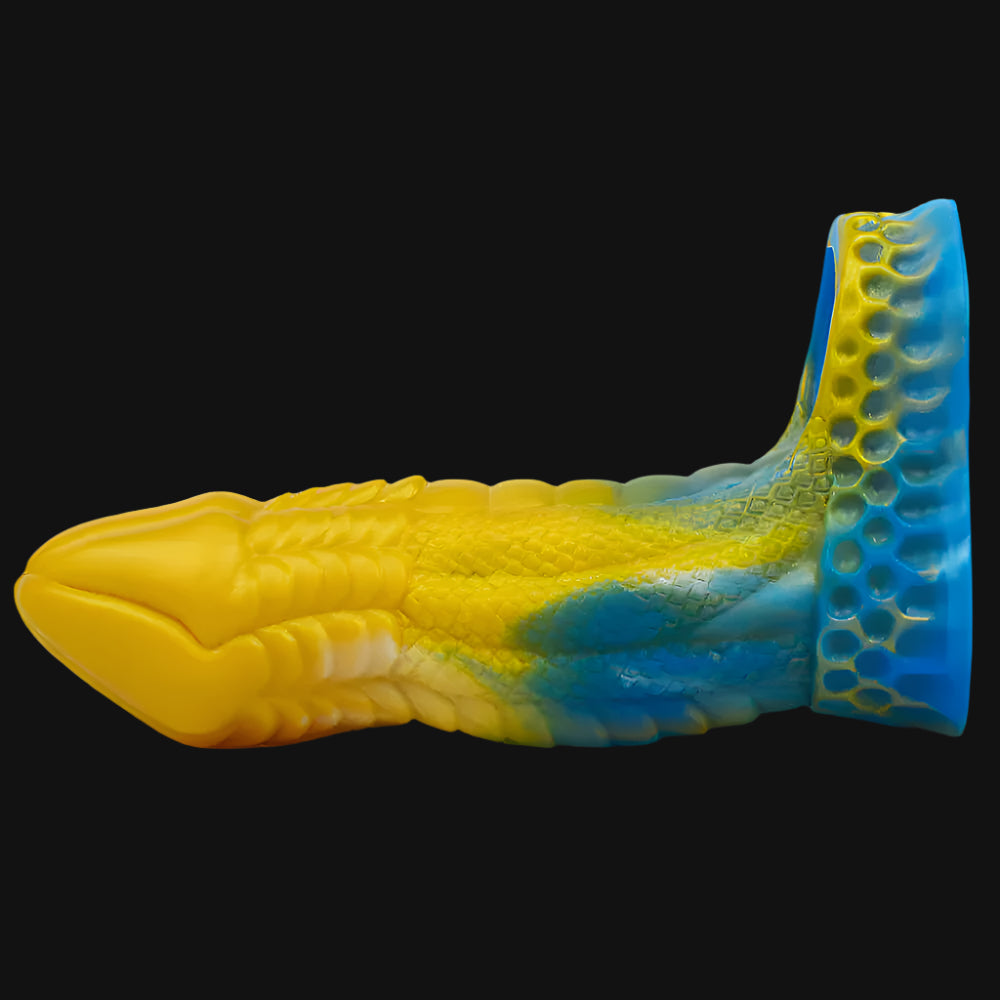 Dragon Dildo Penis Sleeve - Yellow & Blue at Tickle & Twist