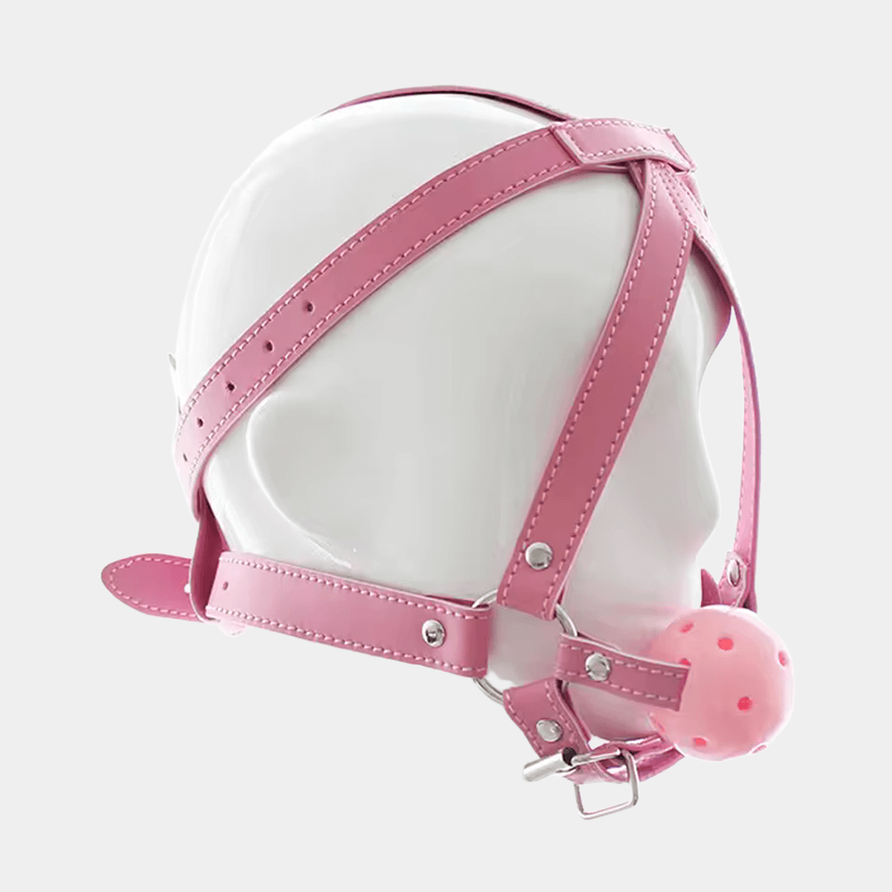 Pink Gimp Ball Gag Harness