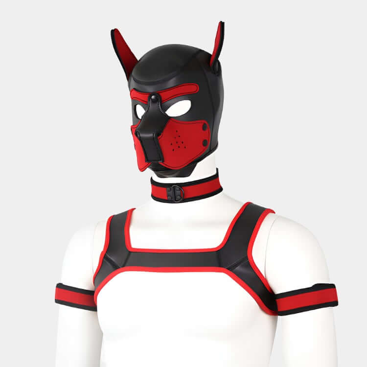 Alpha Pup Hood Set Red & Onyx - Pup Hood UK