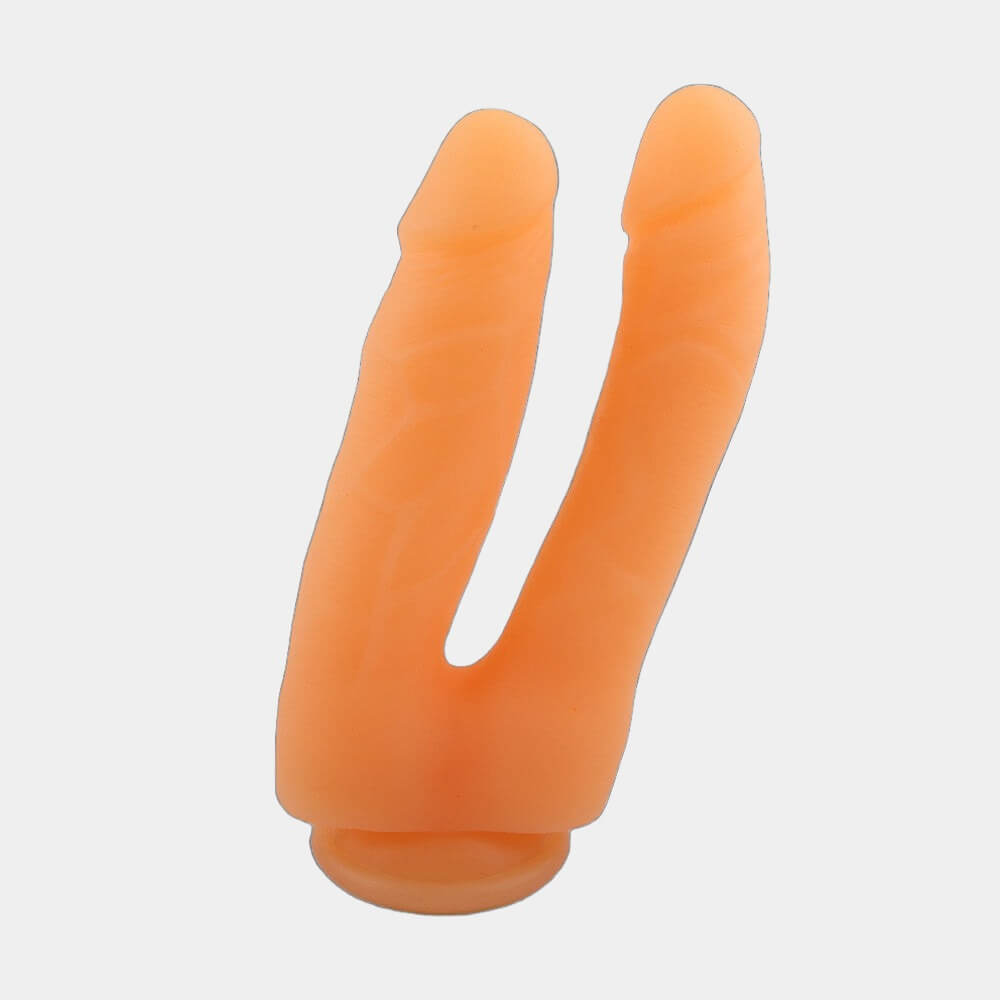 Neon Orange Double Penetrator Dildo