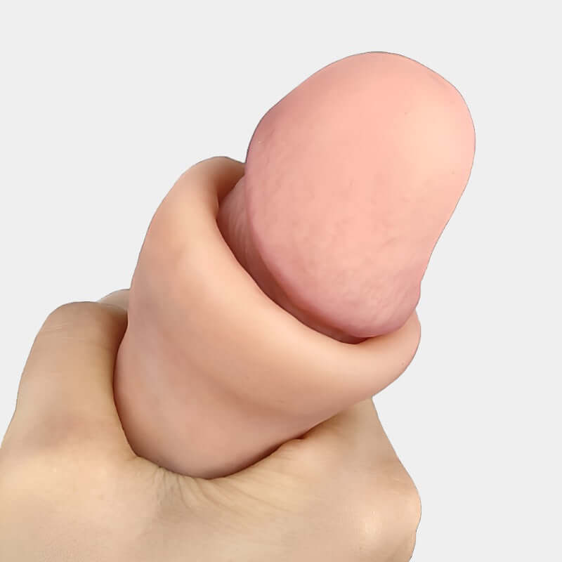 Realistic Uncut Dildo with Sliding Foreskin