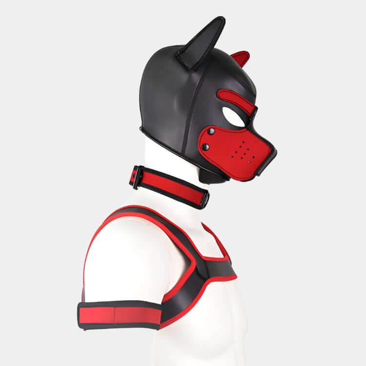 Alpha Pup Hood Set Red & Onyx - Pup Hood UK