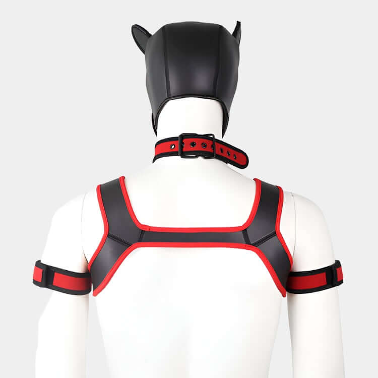 Alpha Pup Hood Set Red & Onyx - Pup Hood UK