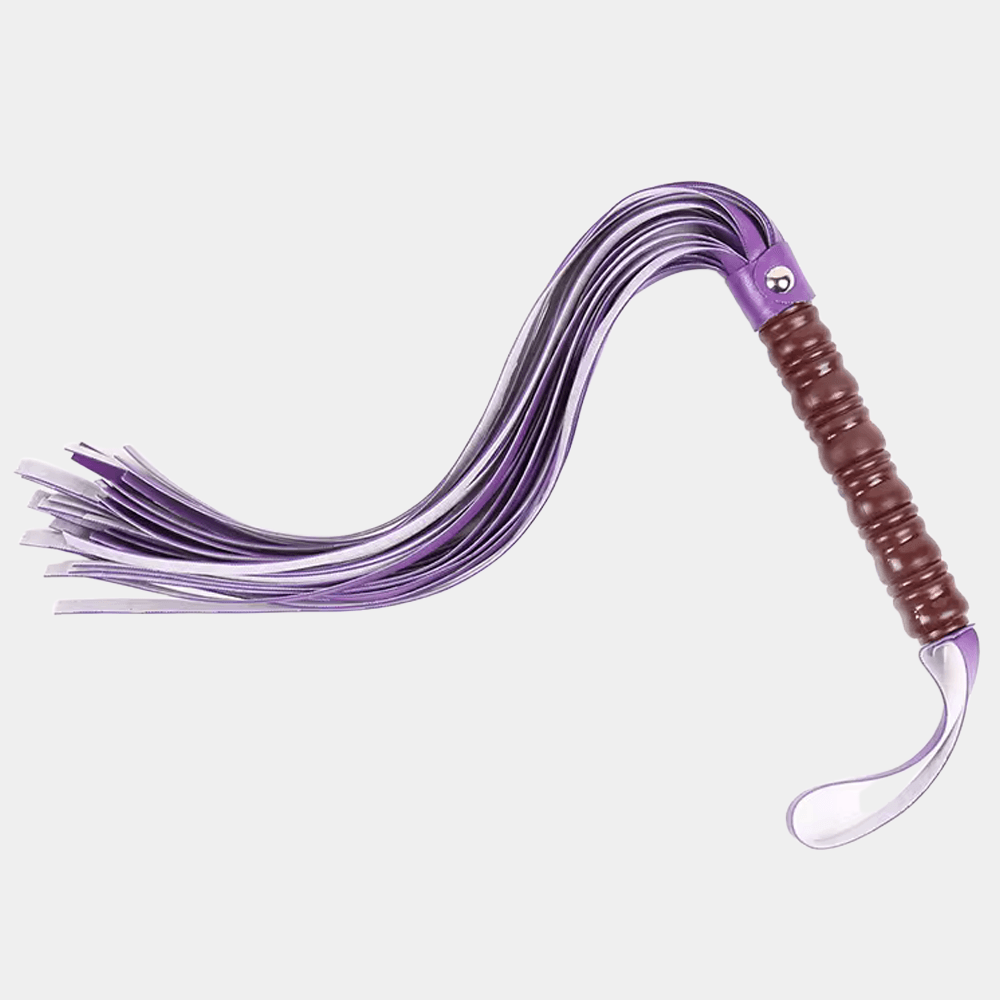 Wooden Handle Flogger - Purple