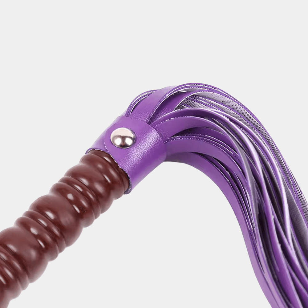 Wooden Handle Flogger - Purple